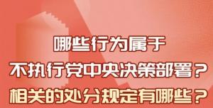 【學(xué)習(xí)在線】哪些行為屬于不執(zhí)行黨中央決策部署？相關(guān)處分規(guī)定是什么？